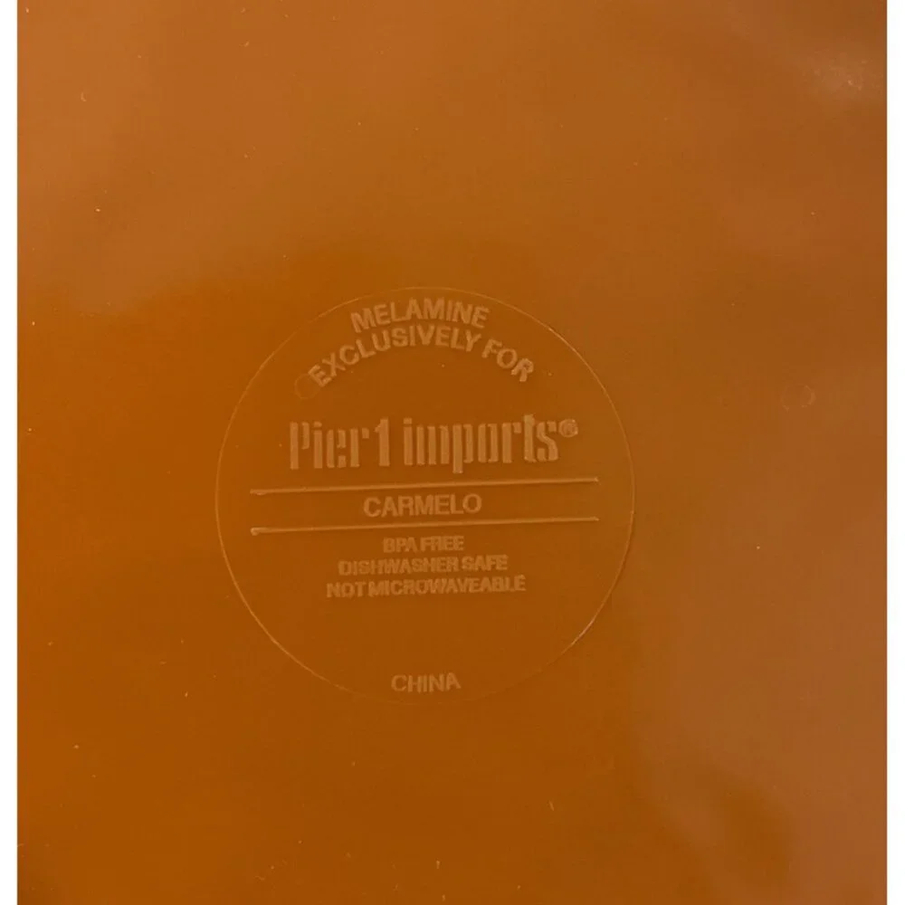 Pier 1 Imports Carmelo Melamine Serving Platter Plate 18” X 12” Orange‎ Crackle